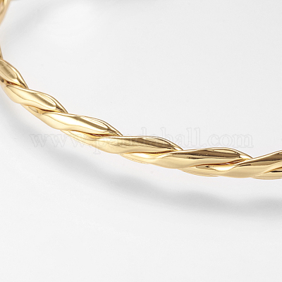 Латунный скрученный браслет из манжеты X-BJEW-P168-F02-1