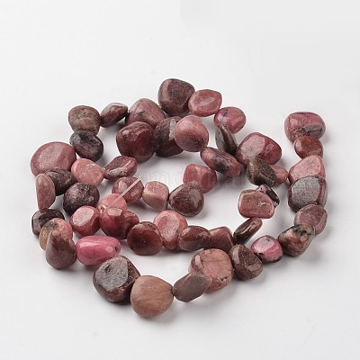 Самородки натуральный Родонит пряди из бисера G-M341-07-1