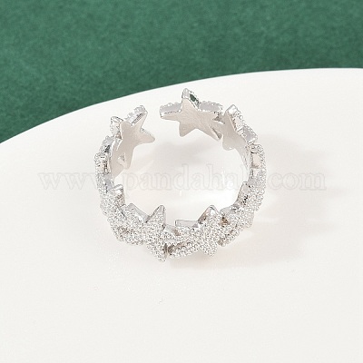 Латунные регулируемые манжеты для женщин RJEW-H256-16P-1