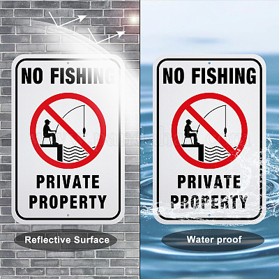 No Fishing Aluminum Sign (Reflective)