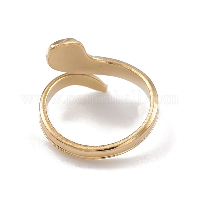 Ионное покрытие (ip) 304 нержавеющая сталь змея открытые манжеты кольца для женщин RJEW-G285-59G-1