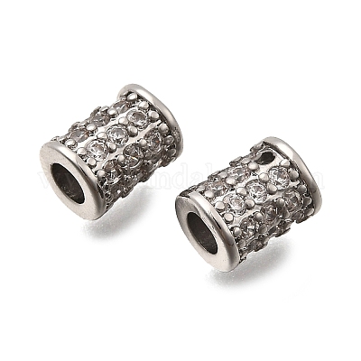 Латунные микро проложить кубического циркония бусы KK-Z126-09P-1