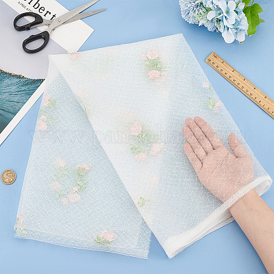 Сетчатая ткань из полиэстера с цветочным узором SENE-WH0003-45A-1