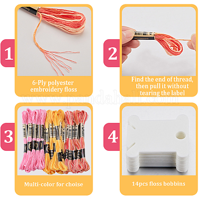 30 моток 3 цвета 6-слойная полиэфирная мулине для вышивания OCOR-GF0003-43B-1