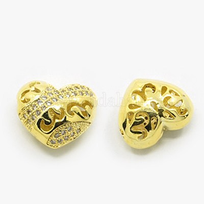 Латунные микро проложить кубического циркония бусы ZIRC-F004-33G-1