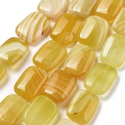 Естественный желтый агат бисер нитей G-K392-B01-13x18mm-1