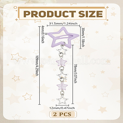 2 шт. заколки для волос из сплава&nbsp;PHAR-LP0001-02-1