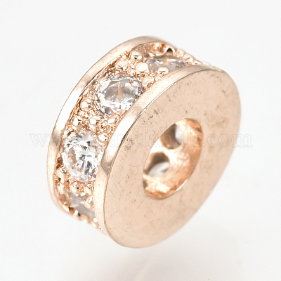 Латунные микро проложить кубического циркония бусы ZIRC-Q013-141RG-1