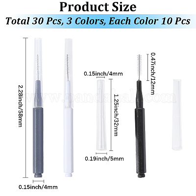 30 шт. 3-х цветные пластиковые щетки для чистки&nbsp;AJEW-CN0003-99-1