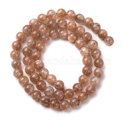 Нити бусин из натурального золота из солнечного камня G-A276-A03-6mm-01-1