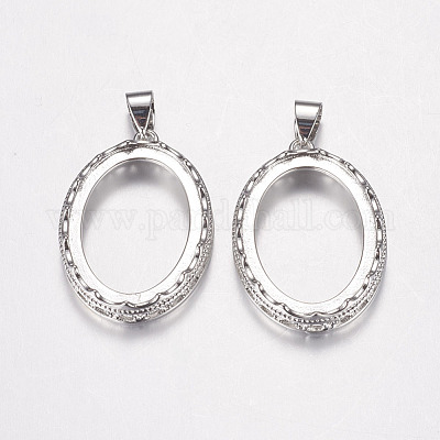 Латунные подвески кабошон с открытой спиной KK-K196-18P-1