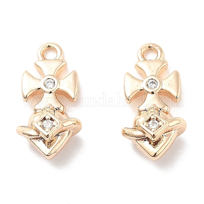 Подвески из прозрачного кубического циркония с микропейвом KK-M102-36G-1