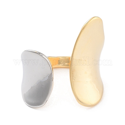 Латунное широкое открытое кольцо-манжета для женщин RJEW-C102-16GP-1