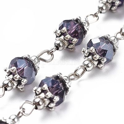 Ручной цепи стекло бисером AJEW-JB00498-02-1