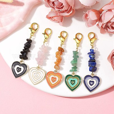 Украшение подвески из эмали из сплава сердца HJEW-JM01462-1