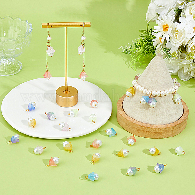 112шт 7 цвета стеклянные подвески PALLOY-DC00036-1