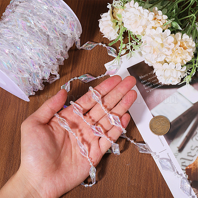 Отделка бусинами из акрила в форме ромба FIND-WH0202-02-1