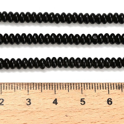 Натуральные ледяные обсидиановые бусинки G-L635-A11-4x2mm-02-1