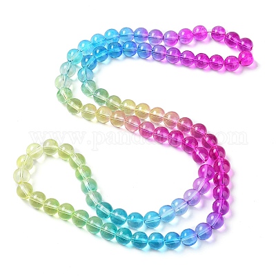 Выпечка расписные прозрачные стеклянные бусины DGLA-M001-10mm-03-1