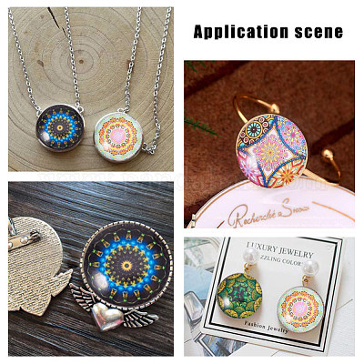 Печатные стеклянные кабошоны GGLA-PH0005-25mm-002-1