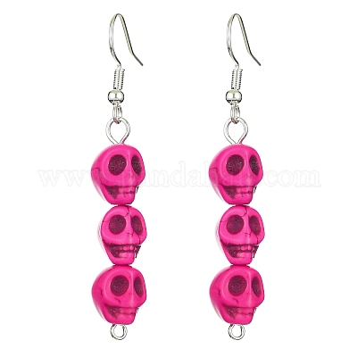 Boucles d'oreilles synthétiques turquoise dangle&nbsp;EJEW-JE05376-1