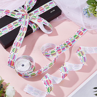 Лента из полиэстера с пасхальным принтом OCOR-WH0077-79B-1