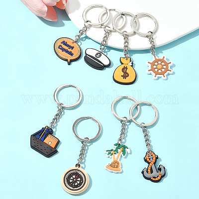 8шт 8 стиля мультяшный ПВХ брелок-подвеска KEYC-FS0001-07-1