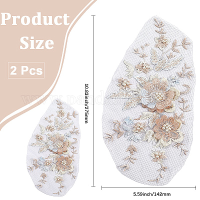 Ткань из полиэстера с компьютерной вышивкой и аппликациями&nbsp;DIY-WH20055-009C-1