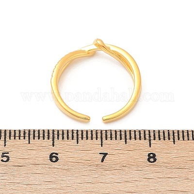 925 регулируемое кольцо-манжета из стерлингового серебра с микропаве из прозрачных кубических цирконий для женщин RJEW-G351-04G-1