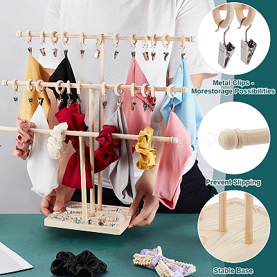 1 набор из 3 Т-образных перекладин для хранения украшений из сосны DIY-PH0022-94-1