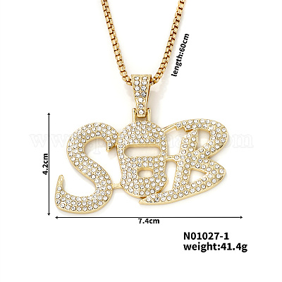 ヒップホップブランド合金クリスタルラインストーンsbレターペンダント
