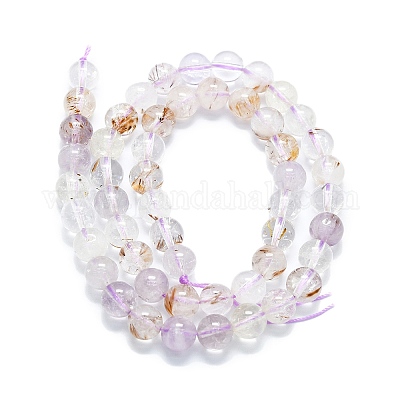 Нити бусин из натурального рутилированного кварца G-K245-A04-04-1