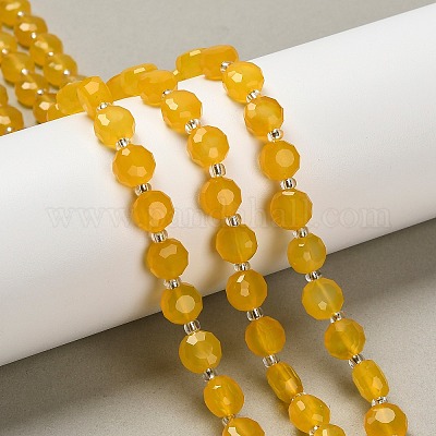 Естественный желтый агат бисер нитей G-B153-A03-1