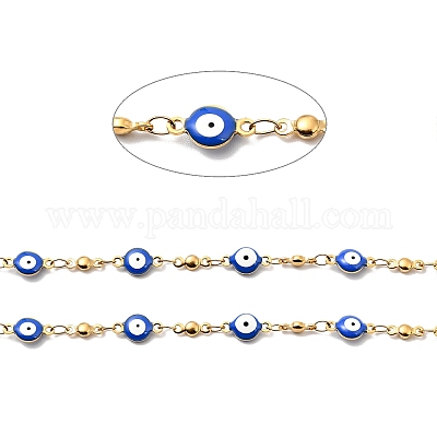 Эмалированные плоские круглые цепочки с звеном от сглаза CHS-G021-01G-03-1