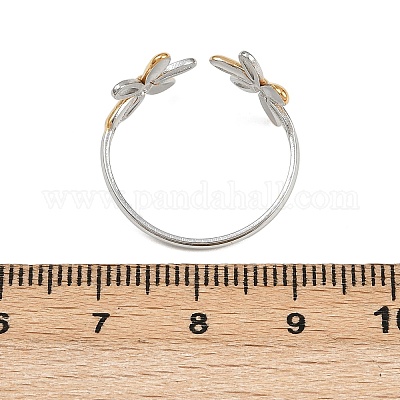 Двухцветные манжетные кольца из нержавеющей стали 304 RJEW-S635-01GP-19-1