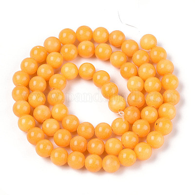 Нити круглых бусин из натурального окрашенного нефрита машан G-T139-6mm-67A-1