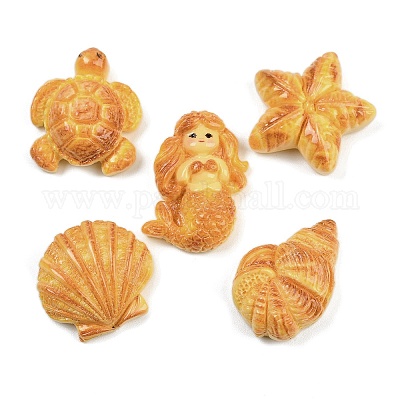 Кабошоны из непрозрачной смолы в виде морских животных CRES-A060-01-1