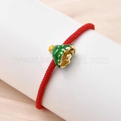 Рождественские браслеты из нейлонового шнура BJEW-L715-02G-03-1