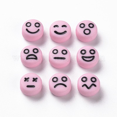 Непрозрачные жемчужно-розовые акриловые бусины MACR-N008-42-C03-1