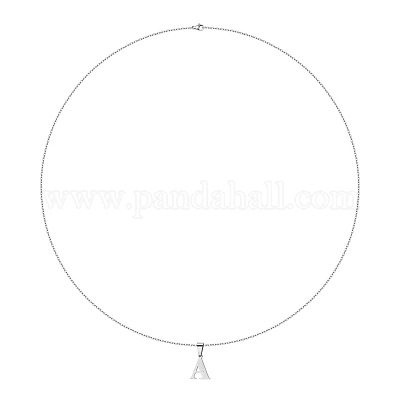 201 ожерелье с подвеской в виде инициала из нержавеющей стали с кристаллами и стразами&nbsp;FS-WG28760-01-1