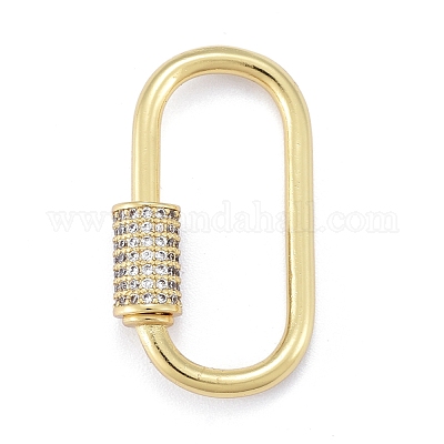 Латунь микропаве прозрачный кубический цирконий винт карабин брелоки ZIRC-E164-10G-1