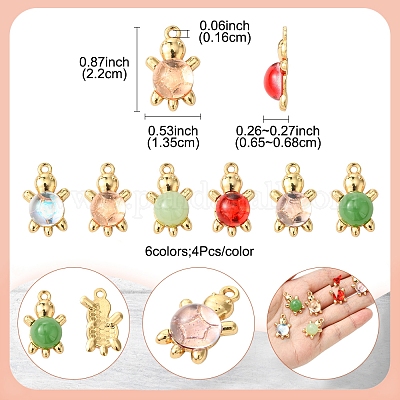 24шт 6 цвета подвески из акрилового сплава FIND-FS0003-29-1