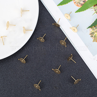 Фурнитура для сережек-гвоздиков из нержавеющей стали 304 STAS-P210-44G-1