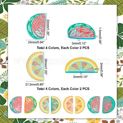 16шт 8 стиля полупрозрачные акриловые подвески TACR-PH0001-26-1