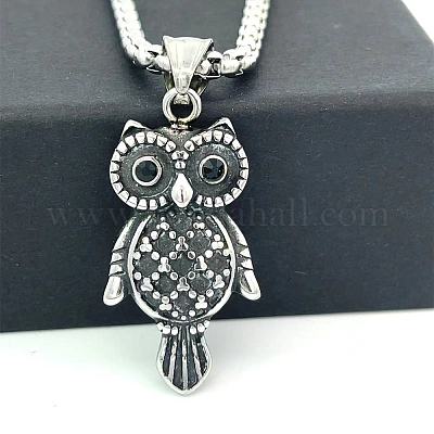 Ожерелья в стиле панк из нержавеющей стали с подвеской в виде совы для мужчин VX5192-1