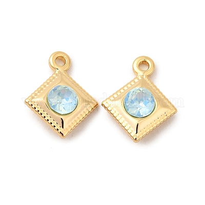 Латунь стекло амулеты&nbsp;KK-P340-08G-01-1