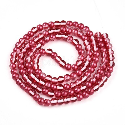 Запекание окрашенные прозрачные стеклянные бусины нити DGLA-N011-6mm-06-1