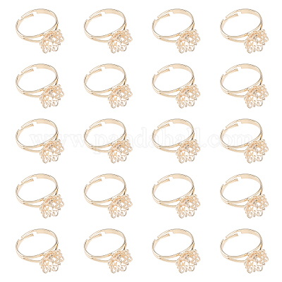 20шт регулируемые латунные кольца для пальцев DIY-CA0005-62-1