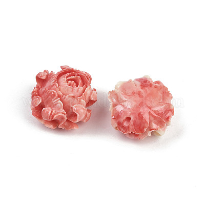 Резные бусины из синтетического коралла&nbsp;X1-SHEL-D001-01A-1