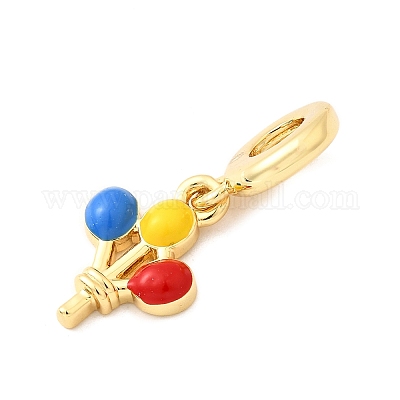 Латунные разноцветные эмалевые европейские подвески KK-F904-18G-1